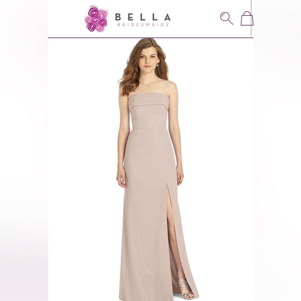Bella bridesmaid strapless dress faint pink